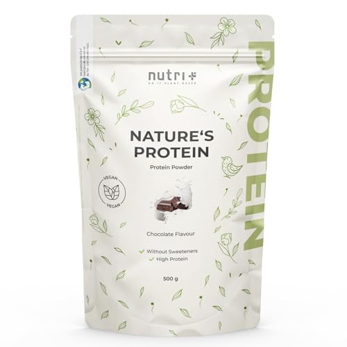 Nutri Eiweißpulver Schokolade 500 g ohne Süßungsmittel Gluten Zucker Whey - natürliches Proteinpulver- Natures Eiweiß Protein Pulver Schoko vegan