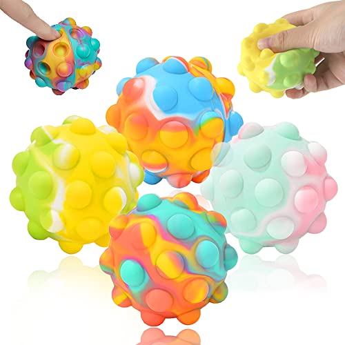 Pop Stress Balls Zappelspielzeug 4 Stück Stressball Push Bubble Ball Sensory Ball Squishy Relief Stress Balls für Angst Arthritis Handübung