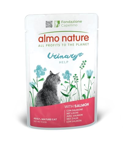 almo nature Functional Urinary Help - Nassfutter für ausgewachsene Katzen mit Lachs - Unterstützung für die Gesundheit der Harnwege - 30 Beutel 70g