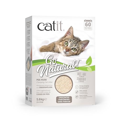 Catit Go Natural klumpende Katzenstreu aus Erbsenhülsen Natur 2 x 2 8kg 5 6kg