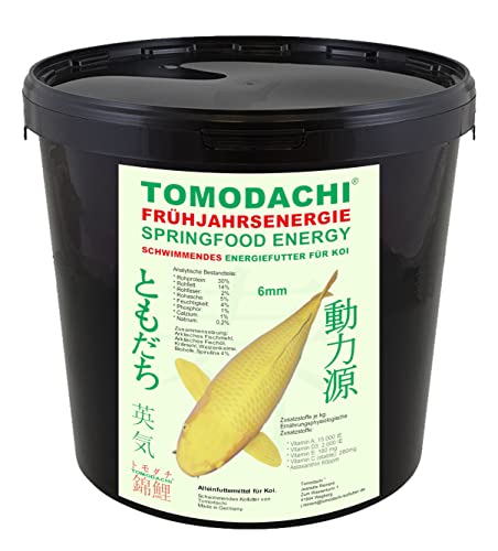 Frühjahrsfutter Koi Schwimmfutter Spirulina Koiutter Energiefutter Koi arktische Rohstoffe hochverdaulich Tomodachi Koi Frühjahrsfutter 6mm 5kg