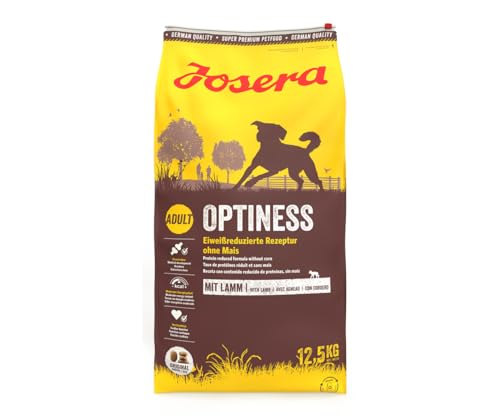  Optiness 1x 12 5kg Hundefutter mit eiweißreduzierter Rezeptur ohne Mais Super Premium für ausgewachsene 1er Pack