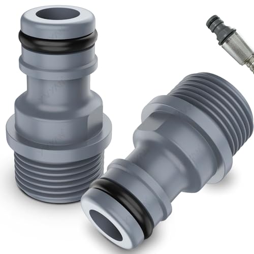 Yvyan Wasserhahn Adapter-2 Stück G1 2 Zoll Außengewinde und Steckkupplung Schlauchverbinder Gartenschlauch Kupplung Nippel Schlauchanschluss für Gartenbewässerung landwirtschaftliche Bewässerung