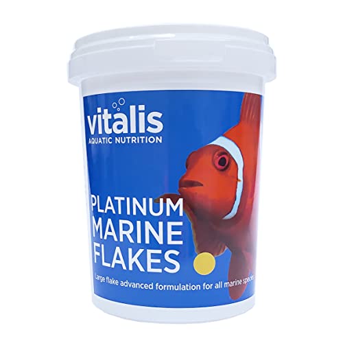 Vitalis 40g Platinum Marine Flakes leicht verdauliches Fischfutter Aquarium Flocken Fischfutter Flocken für vitales Wachstum und Farbenvielfalt