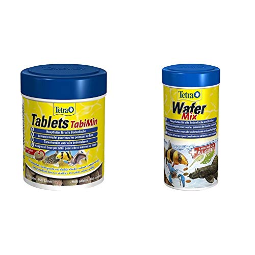 Tetra Tablets TabiMin Hauptfutter Futtertabletten für am Boden gründelnde Zierfische 275 Tabletten Dose Wafer Mix - Fischfutter für alle Bodenfische z.B. Welse und Krebse versch. Größen