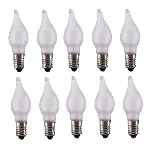 ShuoHui 10x E10 LED Lampe Ersatz Glühbrine Glühlampe bogen Lichterkette Schwibbogen 0.2W 10-55V AC WarmWeiß 20LM