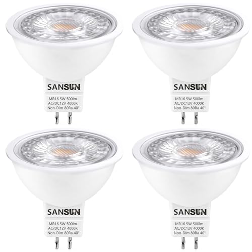 SANSUN 5 W 12 V 50 W Halogen Ersatz.3 Bi Pin Sockel Tageslichtweiß 4000 K 4 Stück