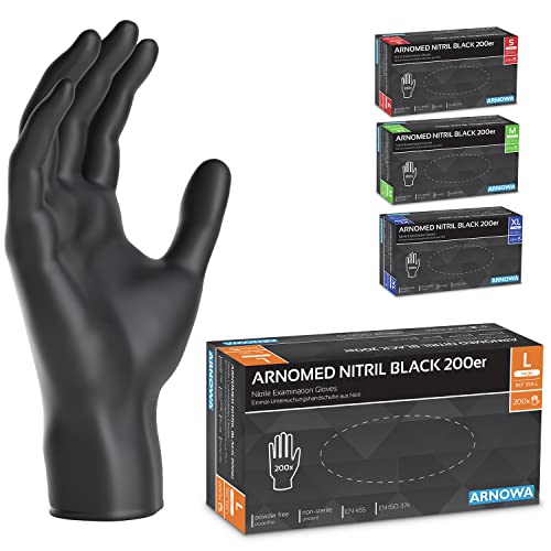 ARNOMED 200 Stück Box L Nitrilhandschuhe puderfrei latexfrei Gummihandschuhe Nitril S M L XL