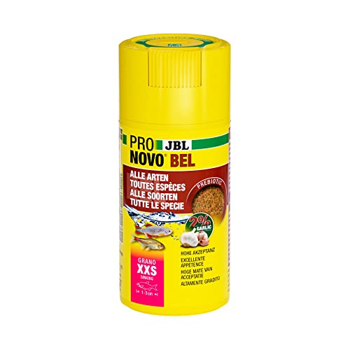 JBL PRONOVO BEL GRANO Hauptfutter für alle Aquarienfische von 1-3 cm Fischfutter-Granulat Klickdosierer Größe XXS 100 ml