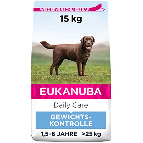 Eukanuba Daily Care Weight Control für große Rassen - Fettarmes Hundefutter zum Gewichtserhalt oder Diät bei Übergewicht 15 kg