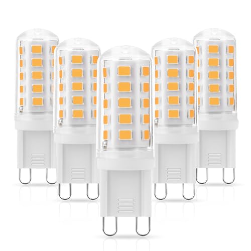 G9 LED Lampe Warmweiß 3000K 3W LED Leuchtmittel entspricht 40W Halogenlampe G9 Glühbirne 400 Lumen kein Flackern nicht dimmbar Enegiesparende kleine Birne 5er Pack