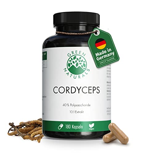 Cordyceps Sinensis 180 Kapseln Hochdosiert 1400 mg Cordyceps pro Tagesdosis 10 1 Extrakt Vegan Green Naturals