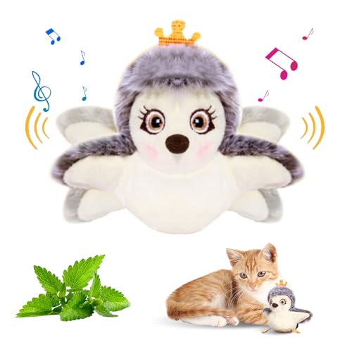 FUXNGZI Katzenspielzeug Elektrisches Interaktives Katzenspielzeug Echte Flattern und Zwitschern wie EIN Vogel Plüschspielzeug Flapping Bird Cat Toy mit Katzenminze D