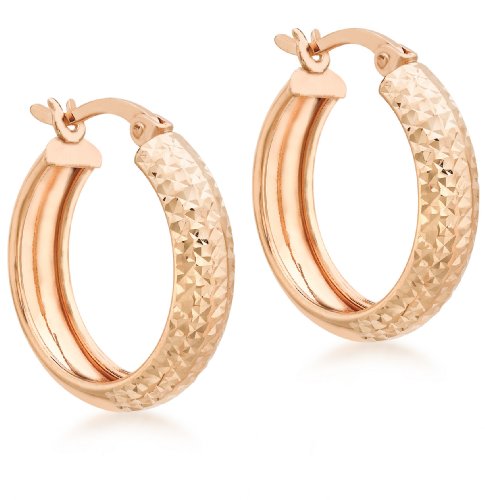 CARISSIMA Damen-Creolen funkelnd diamant 9 Karat 375 Rotgold 5.53.9719