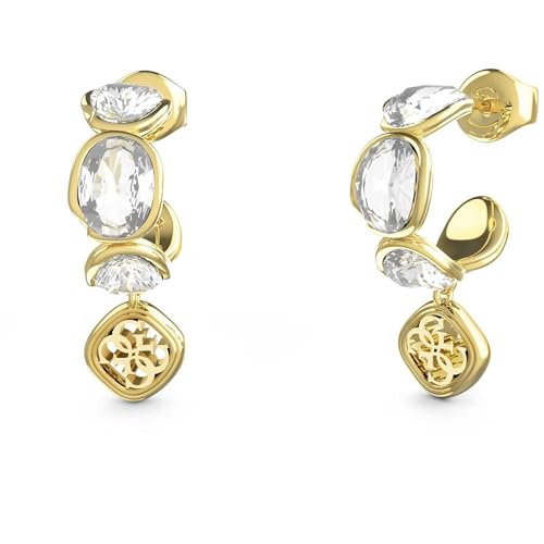 Guess Damen-Ohrringe Creolen Multi Crystals Goldfarben JUBE05571JWYGT U