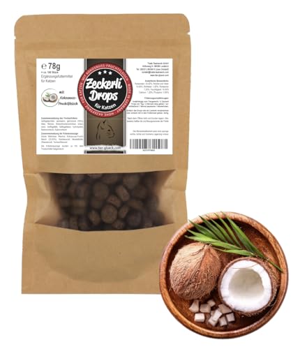 Zeckerli Katzenleckerlis Huhn Pflanzliche Snack-Alternative zu Spot-ons Sprays Hohe Akzeptanz freiwillig gefressen Ohne Zuckerzusatz Mit Kokosöl 180 Stück Made in Germany