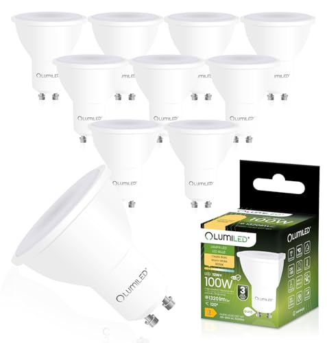 Lumiled LED PAR16 12W 100W 1320lm 3000K Warmweiß 120 10er Pack Spots Energieeffizient Reflektor