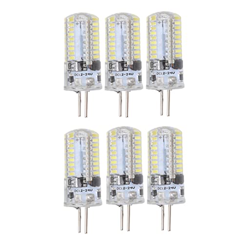 Sxhlseller 6 Stück GY6.35 Birnen 5W AC 12V Warmweiße LED Glühlampen Halogen Glühlampe 2700 Bis 3000K Weiß 6000 Bis 6500K 500LM für Pendelleuchten Deckenleuchten Reines Weiß