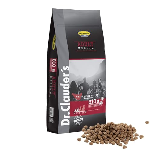 DR.CLAUDER S - Best Choice Adult Medium Trockenfutter für kleine und mittelgroße ausgewachsene Hunde zur Unterstützung der Verdauung. Weizenfreies Alleinfutter im Beutel 12 5kg Geflügel
