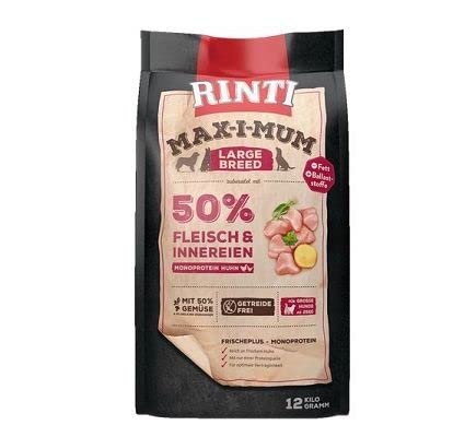 RINTI Max-i-Mum Large Breed Huhn 12kg Trockenfutter für Erwachsene Hunde großer Rassen