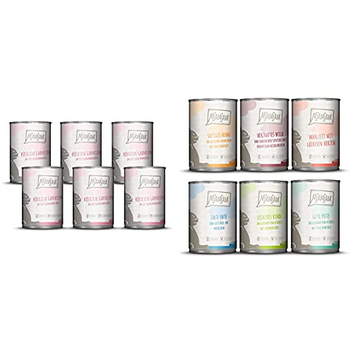 MjAMjAM köstliche Garnelen an saftigem Hühnchen 6x400 g 1er Pack 1 x 2400 g - Premium Nassfutter für Katzen - Mixpaket 3 - Wild Kaninchen Pute Ente Geflügel 6er Pack 6 x 400 g