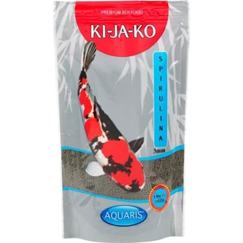 KI-JA-KO Spirulina Plus farbverstärkendes Carotinoid-reiche Koi Fischfutter 1 kg 3 mm - mit Capsanthin und Astaxanthin und Forplus Omega-3-reiche Algen