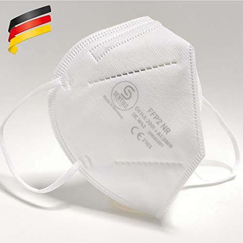 FFP2 Maske in Deutschland hergestellt - Zertifizierte Schutzmaske mit 98% Filterwirkung EN 149 geprüft 4-lagig kein KN95-10 x 1 Stück