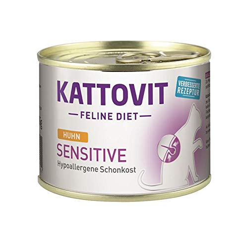 Kattovit Sensitive mit Huhn - Diät-Alleinfuttermittel für Katzen 12 x 185g