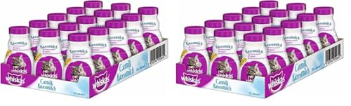 Whiskas Katzenmilch für Kätzchen ab 6 Wochen 15 Flaschen 15x200ml Leckerer Snack für eine glückliche Katze laktosereduziert und leicht verdaulich 3 l 2er Pack