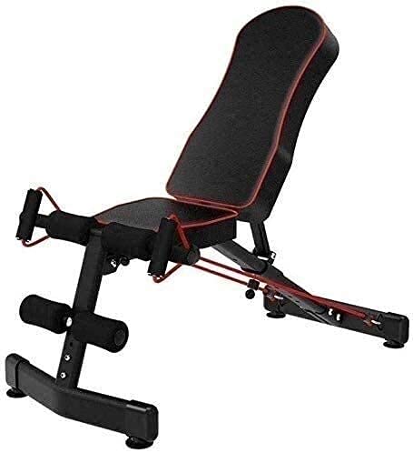OWOHYG Hantelbank Hantel-Gewichtheben verstellbare Hantelbank Fitnessstuhl Hantelbank Sit-ups Fitnessgeräte Heimtraining verstellbar für Beinpresse-Training Hantelständer