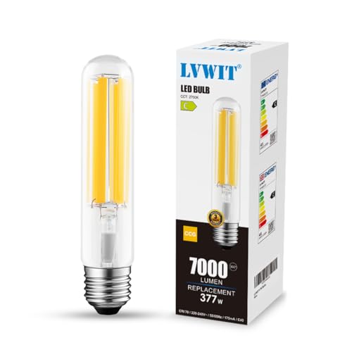 LVWIT E40 LED Lampe T46 Vintage Glühbirne in Röhrenform Retro Beleuchtung 41W ersetzt 377W 7000 Lumen E40 Filament LED warmweiß 2700K Edison Leuchtmittel Glühbirne T46 1er Pack