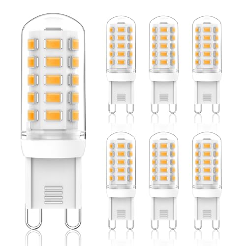 Cxyemt G9 LED Lampen Dimmbar 5W Ersetzt 40W Halogenlampen 2700K Warmweiß G9 Energiesparlampe Glühbirne AC 220-240V Kein Flickern LED Leuchtmittel 6er Pack