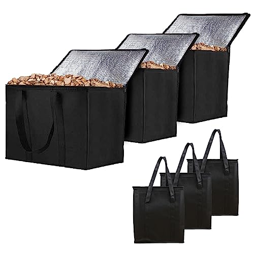 Pelleteimer 3er Set Pelletsbox Pelletkorb Pelletbehälter Holzkorb für Kaminholz Kaminholzkorb Korb Feuerholzkorb Kaminholztasche Groß Kaminkorb Holzkörbe