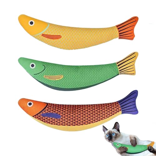 Katzenspielzeug Fisch Plüschfischspielzeug Mit Katzenminze Weicher Stoff Nachfüllbarer Katzenminzenbeutel Flexibel Widerstandsfäh Perfekt Zum Und Strampeln Geeignet Für Alle Katzenrassen