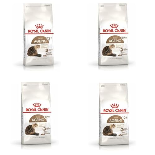 Royal Canin Senior AGEING 12 4er Pack 4 x 400 g Alleinfuttermittel für Senior Katzen ab dem 12. Lebensjahr Kann dazu beitragen die Harnwegsfunktion zu unterstützen