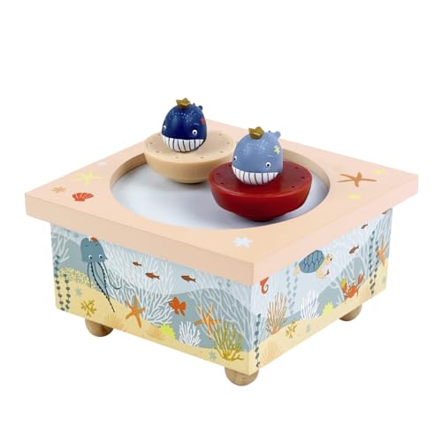 Trousselier 6260412 Spieluhr mit tanzenden Figuren für Kinder Wale magnetisch Musikbox Musikspieluhr
