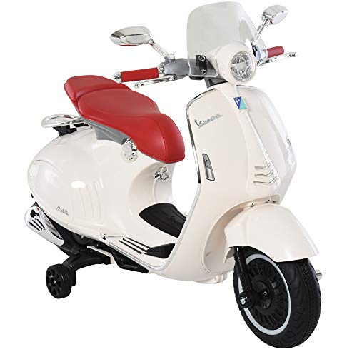 HOMCOM Elektrofahrzeug Kinderfahrzeug Kindermotorrad Elektro Motorrad mit MP3 Musik Beleuchtung 3 6 Jahre PP WeiÃŸ 108 x 49 x 75 cm