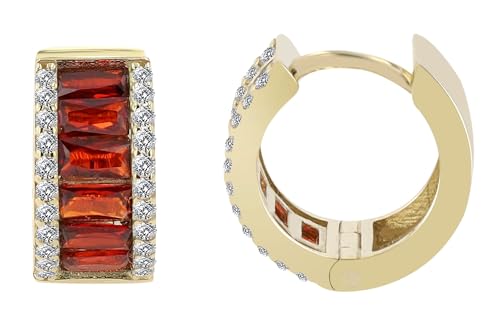 Akzent Avala Damen-Ohrringe Zirkonia Creolen 333er 8 ct Gold 5500152 rot