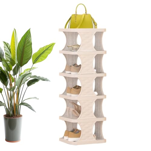 Yhsioaklo Schuhregal für den Eingangsbereich 6-stöckiger Schuhständer faltbar platzsparend Aufbewahrungsregal für Flur Wohnzimmer Schrank kleiner Raum Boden Wohnung Erwachsene und Kinder