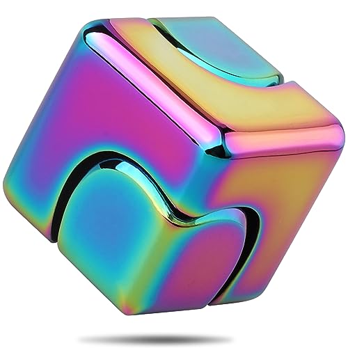 Infinity Cube für Erwachsene Puzzle Block Figner Metall Cooles Mini Gadget zum Stressabbau Focus 2 in 1 Spinning für Jungen Mädchen