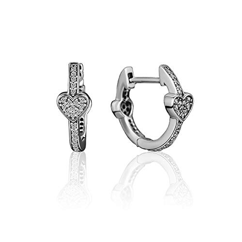 PANDOCCI 2018 Herbst verführerische Herzen Creolen klar CZ 925 Silber DIY passt für Original Pandora Armbänder Charm Modeschmuck