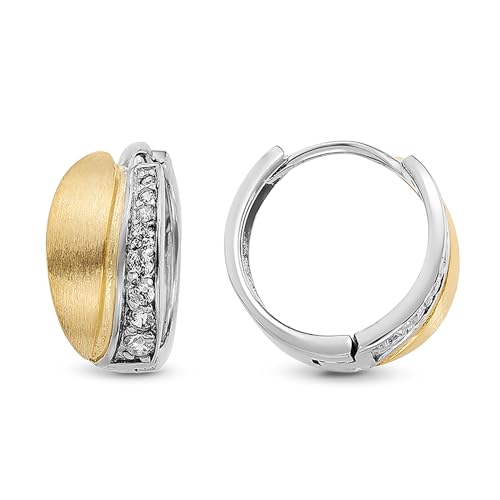 CASSINI Bicolor Klappcreolen 925er Sterling mit Zirkonia Steinen- Silber Gold Klapp-Design Ohrringe hypoallergen nickelfrei Schmuck für Damen eleganter Alltagsschmuck 3CVA