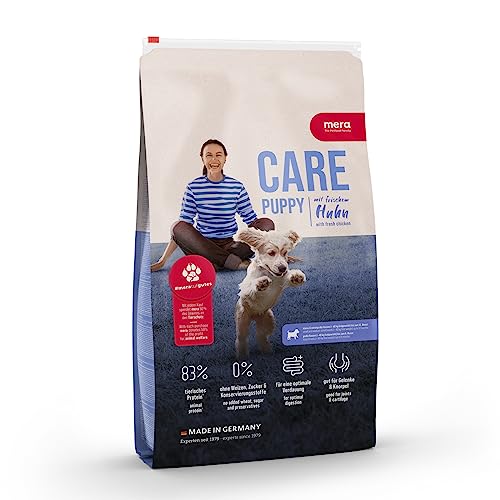 mera Care Puppy Huhn Welpenfutter bis zum 6. Monat mit 83% tierischen Protein ohne Weizen 4kg