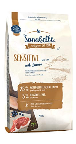 Sanabelle Sensitive mit Lamm Katzentrockenfutter für ernährungssensible Katzen 4 x 2 kg