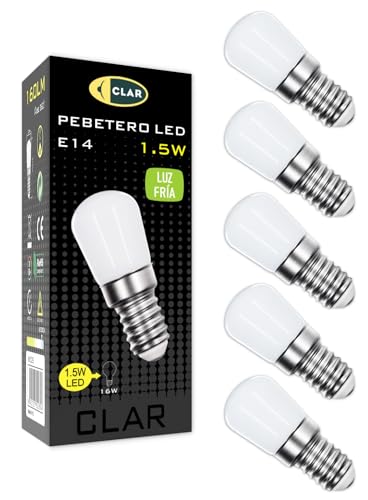 CLAR - Kühlschranklampe LED E14 LED Glühbirne E14 Kühlschrank Glühbirne E14 Glühbirne LED E14 Kühlschrank Licht Leuchtmittel E14 LED Birne E14 1 5W Pack 5