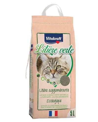    Grünes umweltfreundlich kompostierbar für Katzen geruchshemmend sehr saugfähig reinigend recycelbarer Beutel mit 5 l Fassungsvermögen