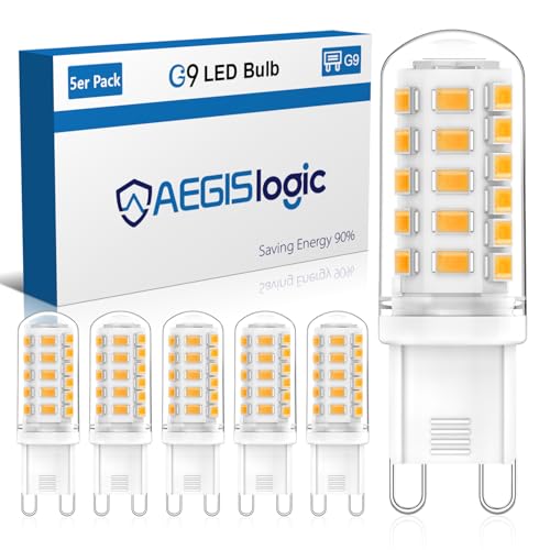 G9 LED 3W Glühbirne 5er Pack 500LM G9 Birne Ersatz Lampen für 40-50W Halogen Leuchtmittel AC 220-240V Kein Flackern 360 Abstrahlwinkel Energieeffizient und Langlebig 2700K Warmweiß 5er Pack