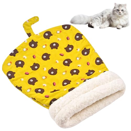 BOSREROY Indoor-Katzen-Schlafsack Winter warmes Bett gemütlicher Plüschsack für Katzen große Größe 55 x 45 cm