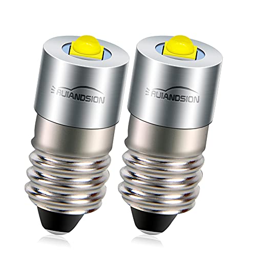 Ruiandsion E10 Sockel LED Taschenlampen-Birne 6-24V 6V 9V 12V 18V 19 2V 24V Upgrade für Taschenlampen Fahrrad Arbeitsleuchten Polaritätsfrei 2er Pack