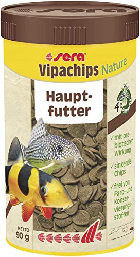 sera Vipachips Nature 250 ml   Hauptfutter aus Chips 4% Insektenmehl fürs Aquarium alle Bodenbewohner   sehr hoher Futterverwertbarkeit somit weniger Algen